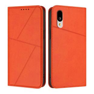 For Sharp Basio Active3 Strong Magnetic Frosted Flip Leather Phone Case(Orange)