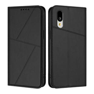 For Sharp Basio Active3 Strong Magnetic Frosted Flip Leather Phone Case(Black)