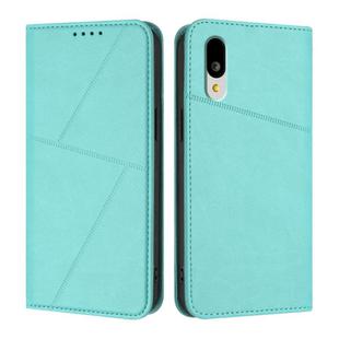 For Sharp Basio Active3 Strong Magnetic Frosted Flip Leather Phone Case(Light Blue)
