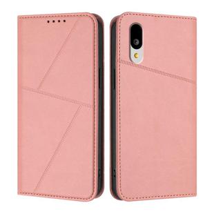 For Sharp Basio Active3 Strong Magnetic Frosted Flip Leather Phone Case(Pink)