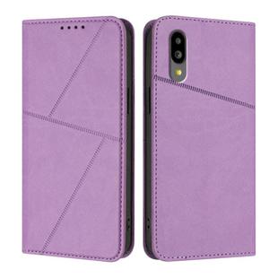 For Sharp Simple Sumaho 6 Strong Magnetic Frosted Flip Leather Phone Case(Light Purple)