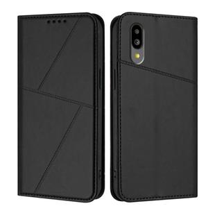 For Sharp Simple Sumaho 6 Strong Magnetic Frosted Flip Leather Phone Case(Black)