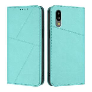 For Sharp Simple Sumaho 6 Strong Magnetic Frosted Flip Leather Phone Case(Light Blue)
