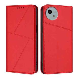 For Sharp Aquos wish5 Strong Magnetic Frosted Flip Leather Phone Case(Red)
