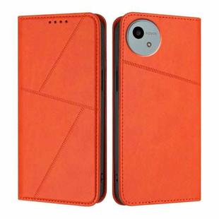 For Sharp Aquos wish5 Strong Magnetic Frosted Flip Leather Phone Case(Orange)
