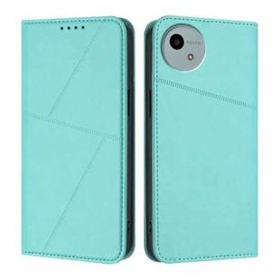 For Sharp Aquos wish5 Strong Magnetic Frosted Flip Leather Phone Case(Light Blue)