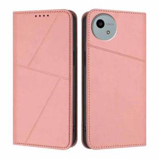 For Sharp Aquos wish5 Strong Magnetic Frosted Flip Leather Phone Case(Pink)