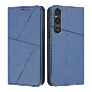 For Sony Xperia 1 V Strong Magnetic Frosted Flip Leather Phone Case(Royal Blue)