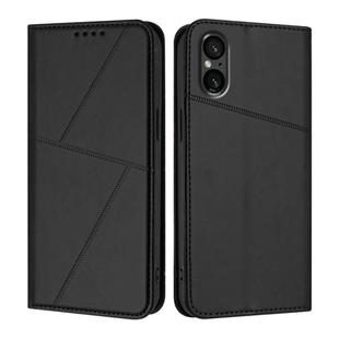 For Sony Xperia 5 VI Strong Magnetic Frosted Flip Leather Phone Case(Black)