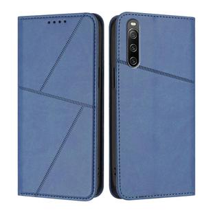 For Sony Xperia 10 IV Strong Magnetic Frosted Flip Leather Phone Case(Royal Blue)