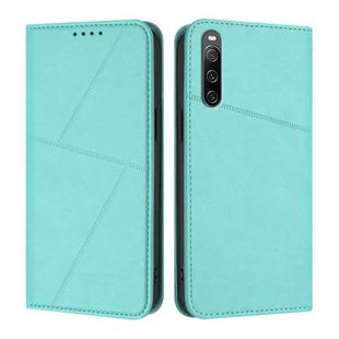 For Sony Xperia 10 IV Strong Magnetic Frosted Flip Leather Phone Case(Light Blue)