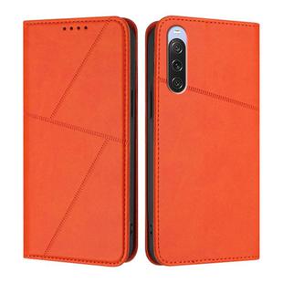 For Sony Xperia 10 V Strong Magnetic Frosted Flip Leather Phone Case(Orange)