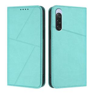 For Sony Xperia 10 V Strong Magnetic Frosted Flip Leather Phone Case(Light Blue)