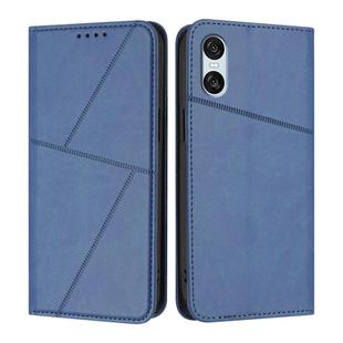 For Sony Xperia 10 VI Strong Magnetic Frosted Flip Leather Phone Case(Royal Blue)
