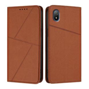For Sony Xperia Ace III Strong Magnetic Frosted Flip Leather Phone Case(Coffee Color)