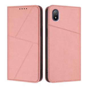 For Sony Xperia Ace III Strong Magnetic Frosted Flip Leather Phone Case(Pink)