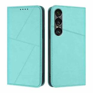 For Sony Xperia 1 VII Strong Magnetic Frosted Flip Leather Phone Case(Light Blue)