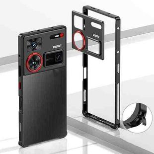 For ZTE nubia Z70 Ultra Metal Frame Heat Dissipation Phone Case with Camera Guard Ring(Black)