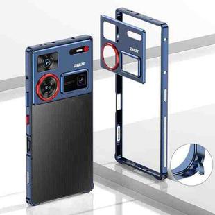 For ZTE nubia Z70 Ultra Metal Frame Heat Dissipation Phone Case with Camera Guard Ring(Blue)