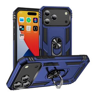 For iPhone 17 Pro Max Shockproof TPU Hybrid PC Phone Case with Holder(Blue)