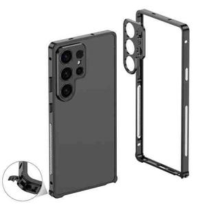 For Samsung Galaxy S24 Ultra 5G Metal Frame Heat Dissipation Phone Case with Camera Guard Ring(Black)