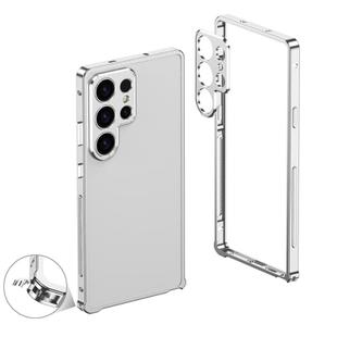 For Samsung Galaxy S24 Ultra 5G Metal Frame Heat Dissipation Phone Case with Camera Guard Ring(Silver)