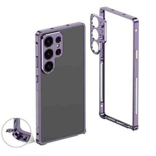 For Samsung Galaxy S24 Ultra 5G Metal Frame Heat Dissipation Phone Case with Camera Guard Ring(Purple)