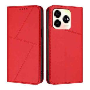 For ZTE Axon 60 Strong Magnetic Frosted Flip Leather Phone Case(Red)