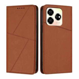 For ZTE Axon 60 Strong Magnetic Frosted Flip Leather Phone Case(Coffee Color)