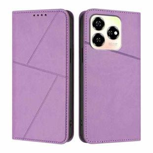For ZTE Axon 60 Strong Magnetic Frosted Flip Leather Phone Case(Light Purple)