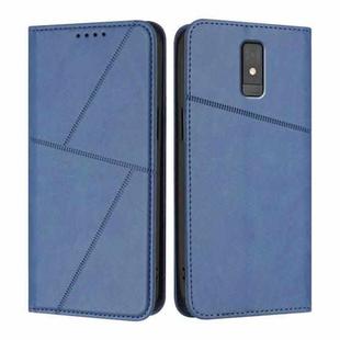 For ZTE Blade A32 Strong Magnetic Frosted Flip Leather Phone Case(Royal Blue)