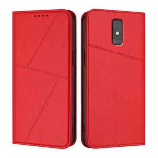 For ZTE Blade A32 Strong Magnetic Frosted Flip Leather Phone Case(Red)