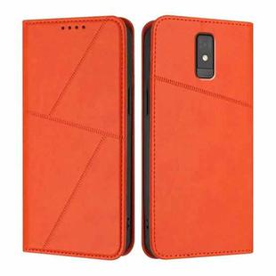 For ZTE Blade A32 Strong Magnetic Frosted Flip Leather Phone Case(Orange)