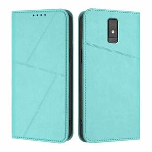 For ZTE Blade A32 Strong Magnetic Frosted Flip Leather Phone Case(Light Blue)