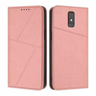 For ZTE Blade A32 Strong Magnetic Frosted Flip Leather Phone Case(Pink)