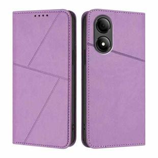 For ZTE Blade A33s Strong Magnetic Frosted Flip Leather Phone Case(Light Purple)