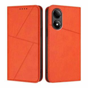 For ZTE Blade A33s Strong Magnetic Frosted Flip Leather Phone Case(Orange)