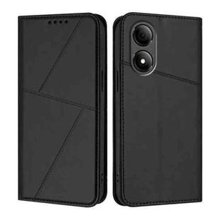 For ZTE Blade A33s Strong Magnetic Frosted Flip Leather Phone Case(Black)
