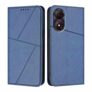 For ZTE Blade A34 Strong Magnetic Frosted Flip Leather Phone Case(Royal Blue)