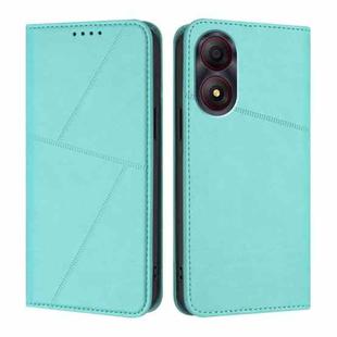 For ZTE Blade A34 Strong Magnetic Frosted Flip Leather Phone Case(Light Blue)