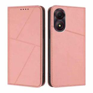 For ZTE Blade A34 Strong Magnetic Frosted Flip Leather Phone Case(Pink)