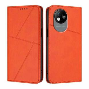 For ZTE Blade A35 Lite Strong Magnetic Frosted Flip Leather Phone Case(Orange)