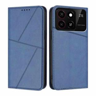 For ZTE Blade A35 / Blade A55 Strong Magnetic Frosted Flip Leather Phone Case(Royal Blue)