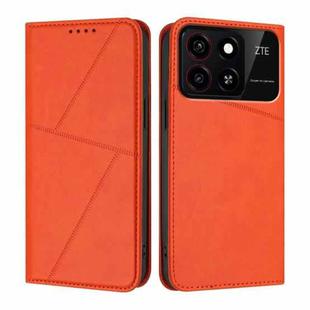 For ZTE Blade A35 / Blade A55 Strong Magnetic Frosted Flip Leather Phone Case(Orange)
