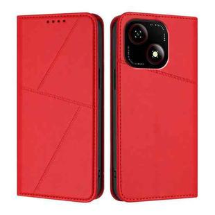 For ZTE Blade A35e 4G Strong Magnetic Frosted Flip Leather Phone Case(Red)