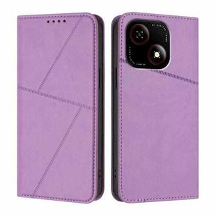 For ZTE Blade A35e 4G Strong Magnetic Frosted Flip Leather Phone Case(Light Purple)