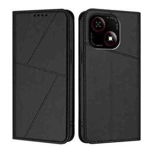 For ZTE Blade A35e 4G Strong Magnetic Frosted Flip Leather Phone Case(Black)