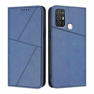 For ZTE Blade A52 Strong Magnetic Frosted Flip Leather Phone Case(Royal Blue)