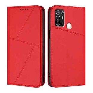 For ZTE Blade A52 Strong Magnetic Frosted Flip Leather Phone Case(Red)