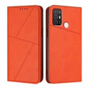 For ZTE Blade A52 Strong Magnetic Frosted Flip Leather Phone Case(Orange)